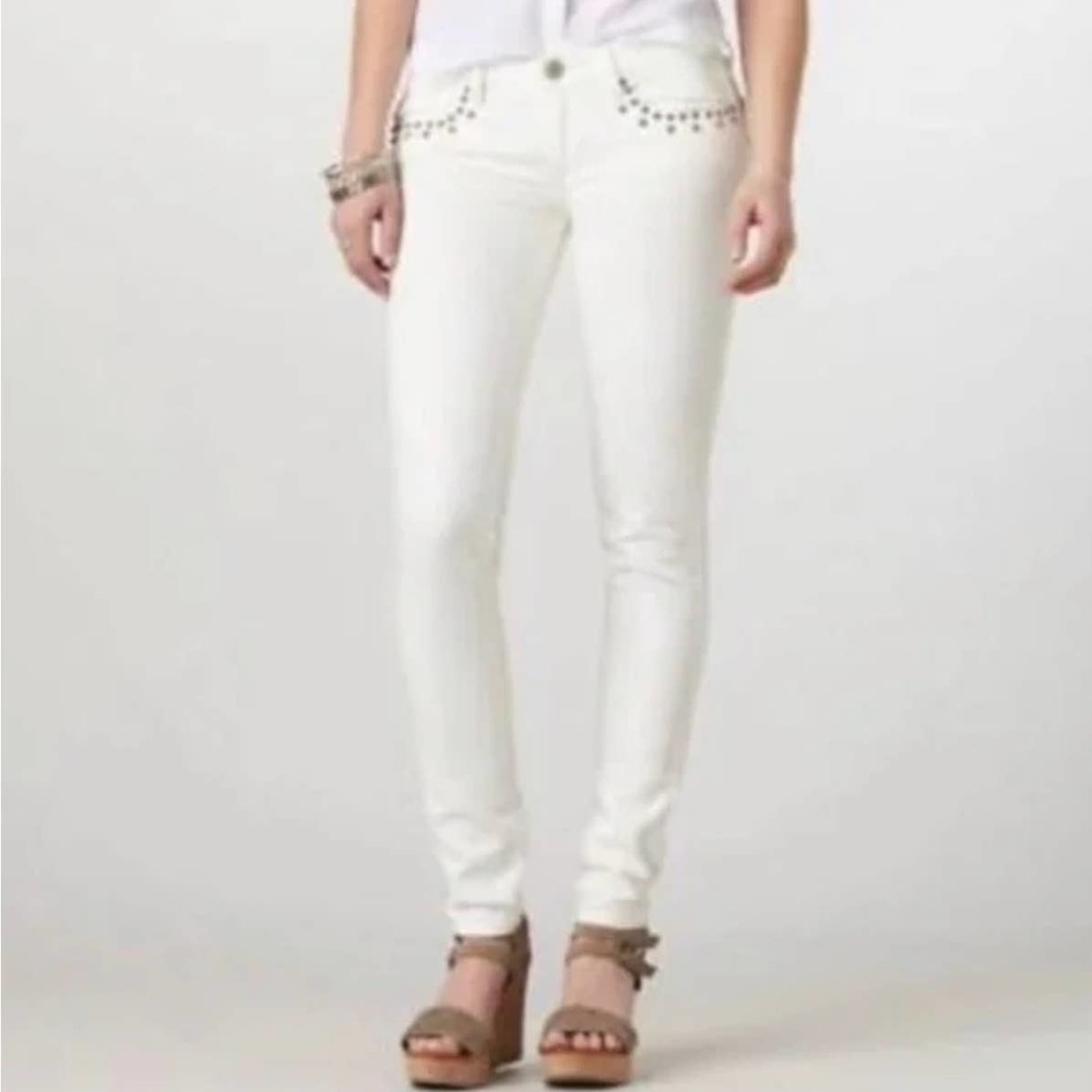 American Eagle Outfitters White Rock Stud Skinny Jeans Size 6